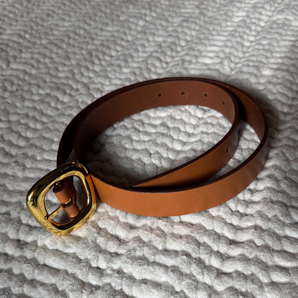 Madewell | Sculptural Buckle Belt in Tan Size Small